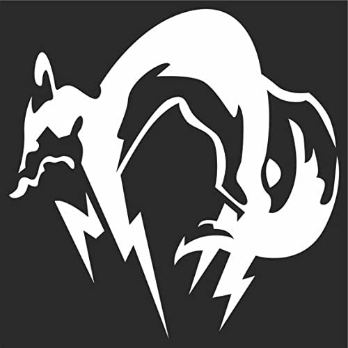 JINTORA Aufkleber für Auto/Autoaufkleber - JDM - Die Cut - Fox Hound - 99x99 mm -JDM/Die Cut - Bus - Fenster - Heckscheibe - Laptop - LKW - Tuning - weiß