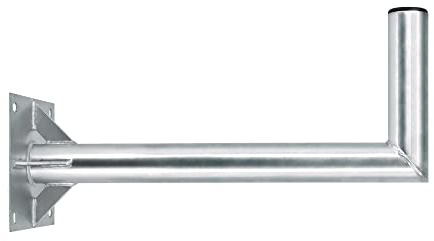 SkyRevolt 60cm Mast 60mm Wandhalter Stahl Winkel-Wand-Halterung | Für Satelliten-Schüssel SAT-Antenne extra 4-fach Verstrebung