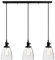 Phansthy Pendelleuchte 3 Flaming Klar Glas Glocken Pendelleuchte Modernes Pendelleuchte Hängeleuchte Vintage Hängelampen Hängeleuchte Pendelleuchten Loft-Pendelleuchte im Landstil(Schwarz Farbe)