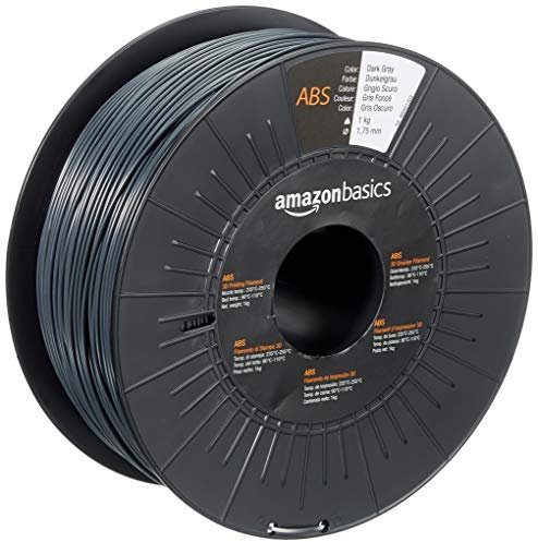 Amazon Basics 3D-Drucker-Filament aus ABS-Kunststoff, 1.75 mm, Dunkelgrau, 1-kg-Spule