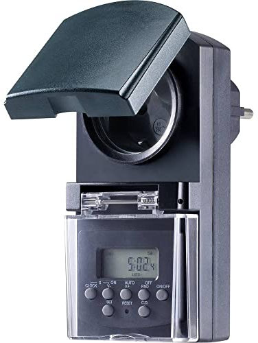 Basetech BT-2106308 Steckdosen-Zeitschaltuhr digital Wochenprogramm 1800 W IP44 Countdown-Funktion, Zufallsfunktion