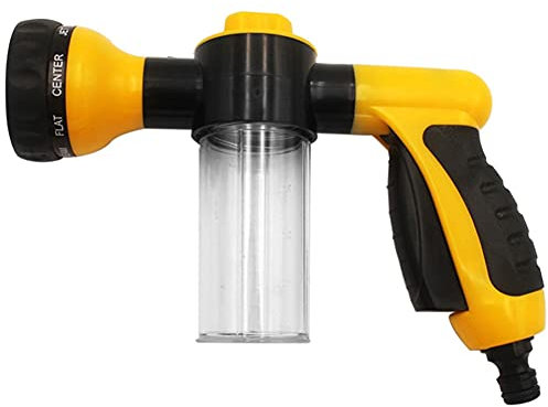 Multifunction 8 in 1 Jet Spray Gun Soap Dispenser Hose Nozzle High Pressure Car Wash Cleaning Tool Garden Watering Yellow