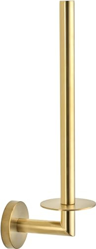 Saqu Nemo Toilettenpapier Aufbewahrung | Gold | Klopapier Ersatzrollenhalter Toilet aus Messing | Toilettenpapier Ersatzrollenhalter für Wandmontage | mit Befestigungsmaterial