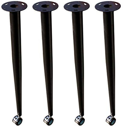Pieds de Table Coniques Supports de Barre Pieds de Table en Alliage de Fer de Haute qualité Ferrures métalliques domestiques - avec roulettes, pour Pieds de Bureau Pieds de Support de Table informat
