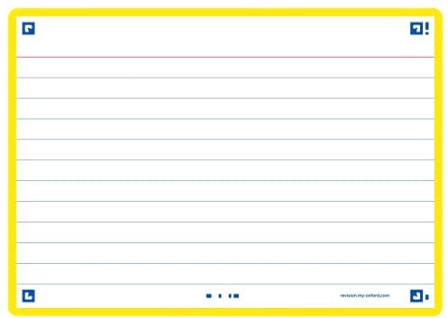 Oxford FLASH 2.0 Karteikarten A6, Lernkarten, 105x148mm, liniert, gelb, 80 Blatt