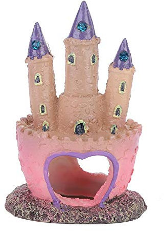 Pssopp Aquarium Harz Schloss Ornamente Aquariendekoration Cartoon Schloss Form Landschaft Dekoration Aquarium Künstliche Simulation Schloss Dekor