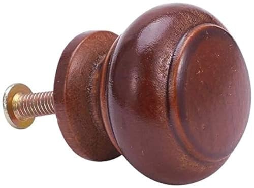 MroMax Pomelli rotondi in legno, diametro 25 mm, maniglie per armadietti, mobili da cucina, per cassettiera, armadio, rosso scuro, 25 pezzi