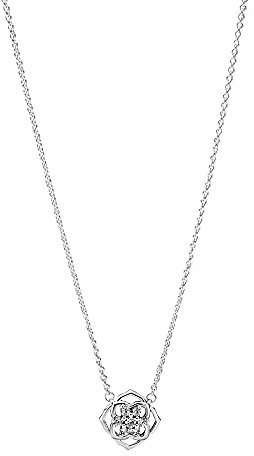 'Pandora 399370C01-45 Rose Petal Necklace Sterling Silver with Zirconia Size 45