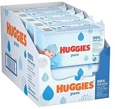 Huggies Pure Maxi Pack Lot 10 x72 Lingettes pour Bébé 720 Unités Naturel et Hypoallergénique