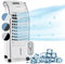 Klarstein Rafraichisseur d'Air 4 en 1, Climatiseur Portable, Humidificateur, Ventilateur, Ioniseur, Climatiseur Mobile Sans Évacuation, Pack Glacons, Réservoir 6L, 65W, Puissant Débit d'Air 444m³/h