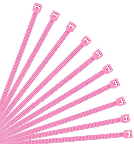 XINGO Pink Cable Ties Pack of 500, 300mm x 3.6mm,Premium Nylon Durable Zip Ties, Self-Locking UV Resistant Nylon Plastic Wire Ties for Indoor and Outdoor