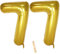 Folienballon Zahl Deko Gold 77 für Frauen Männer, XXL 100cm Riesen Nummer Aufblasbar Helium Ballon Figuren Zahlen Luftballons für 77. Jahre Mann Frau Geburtstag Hochzeit Jubiläum Party Dekoration
