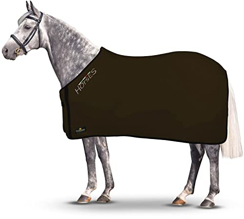 Horses, Fleece Pferdedecke, Basismodell, weich und bequem, ideal für Transport und Feierabend, Größe XS-120cm bis XXL-162cm, erhältlich (Braun - 135 cm)