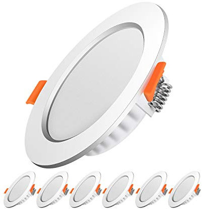 Tofisr LED Einbaustrahler Flach 230V Inkl. 6 x 5W Einbauleuchten Slim Deckenstrahler IP20 Downlights Neutralweiß 4500K LED Spots Set