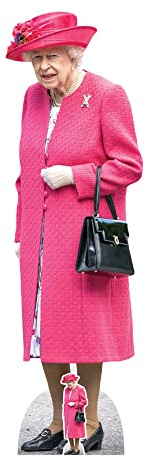 Star Cutouts SC4053 Queen Elizabeth II Pink Coat Lifesize Cardboard Cutout with Free Mini – Royal Celebration Party Decoration & Collector Display