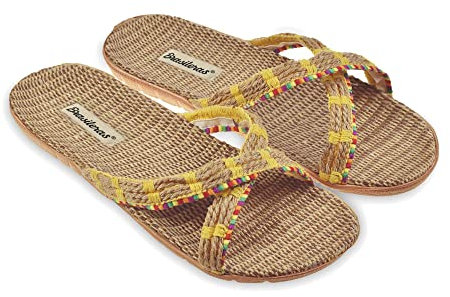 BRASILERAS Sandales Femme Antidérapantes Confortables Chaussures de Plage/Piscine/urbaines Jaune 36/37 EU