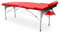 QUIRUMED Klappbare Massageliege aus Aluminium Easy, 186 x 66 cm, Farbe Rot, Kunstleder, leicht, tragbar, Abnehmbarer Kopf, Gesichtsloch, abnehmbare Arme, höhenverstellbar, bis 140 kg