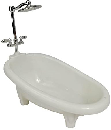 F Fityle Mini Meuble pour Maison de Poupée, Baignoire 1/12, Accessoire de Dollhouse 16x9x7cm