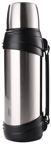 BOMEETSIA Termo de Acero Inoxidable de Gran Capacidad, Termo portátil para Exteriores, Termo con Correa de vacío, Color Verdadero, 2,5 l