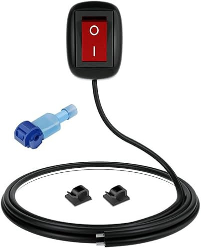 Gebildet 12V-230V/10A SPST Rosso Tipo Pasta Interruttori a Forma di Goccia di Acqua,ACCESO/SPENTO Interruttore per Fendinebbia,Barra Luminosa a LED(con 1m Cavo)