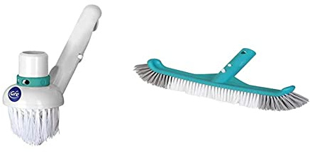 Gre 40806 - Brosse pour Nettoyer et Aspirer Le Fond de la Piscine & 40041SN - Brosse pour Nettoyer Le Fond et Les parois de la Piscine, 25 cm