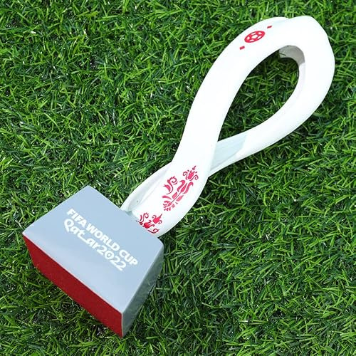 LNGODEHO 2022 Worldcup Soccer Qatar Maskottchen Skulptur, 27,9 cm Höhe, Keramik, mittelasiatisches Design, Souvenir, Preis, Auszeichnung, Trophäe, Gedenkkunstwerk (graue Basis)