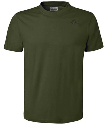 Kappa Cafers Slim tee Camiseta técnica cómoda y con Estilo Hombre, Green Olive/Green Africa, S