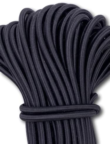 Rundgummi Gummikordel elastische Kordel 5mm 2m (Schwarz)