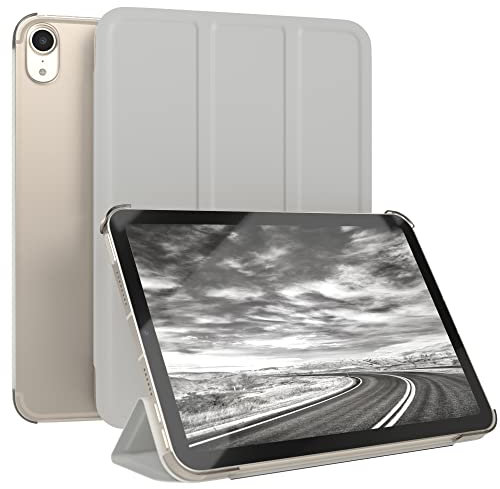 EAZY CASE - Schutzhülle für iPad Mini 6 (2021) Hülle 8.3 Zoll Smart Cover Tablet Case Smartcase zum Aufstellen Klapphülle mit Standfunktion Sleep Wake Up Funktion Tasche Kunstleder Etui Grau
