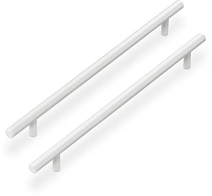 LONTAN 5 Pack White Kitchen Cabinet & Drawer Handles, 160mm Stainless Steel, for Cupboards, Bathroom & Wardrobe Doors
