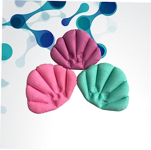 FOMIYES Inflatable Bath Pillow Suction Cups 3-piece Set Soft Neck Cushion for Spa Relaxation for Home Use Random Color