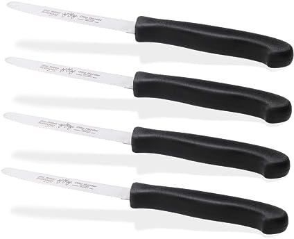 Otto Herder 4er Set Brötchenmesser Frühstücksmesser mit Wellenschliff, 21,5 cm, Messer aus rostfreiem Edelstahl, mit Griff aus Kunststoff, hergestellt in Solingen