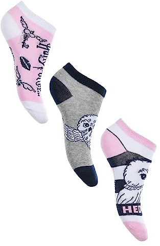 Set mit drei Paar Socken Harry Potter Hedwig Mädchen Baumwolle Größen 23 bis 34, türkis, 23-26