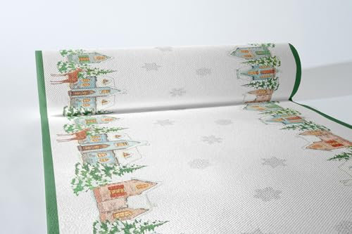 Mank Airlaid Tischläufer 40 cm x 24 m Tischdecken-Rolle stoffähnlich praktische Einmal-Tischdecke für Weihnachten 1 Stück Sandy