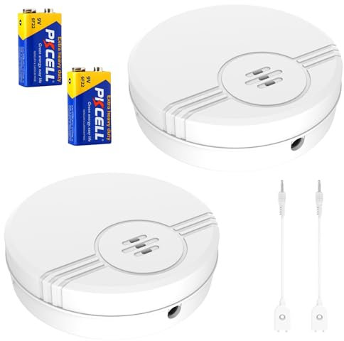 Erdiegle Détecteurs de fuites d'eau 2 Pack, 135dB Détecteur d'inondation pour Caves, salles de Bains, buanderies, Cuisines, garages et greniers (Piles 6F22/9V incluses)