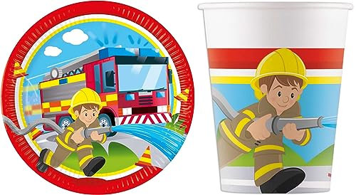 16-tlg. Set Kindergeburtstag Party Feier Fete Deko Motto Feuerwehr