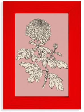 DIYthinker Flower Black White Chrysanthemum Picture Display Art Red Photo Frame