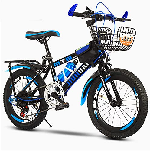 QUNINE 18 (20,22) Zoll Kinderfahrrad für 8–18 Jahre alte Mädchen, Mountainbike, 7 Gänge, 26 Zoll Herren- und Damen-Mountainbike, Outdoor-Sport-Rennrad (blau 20 Zoll)