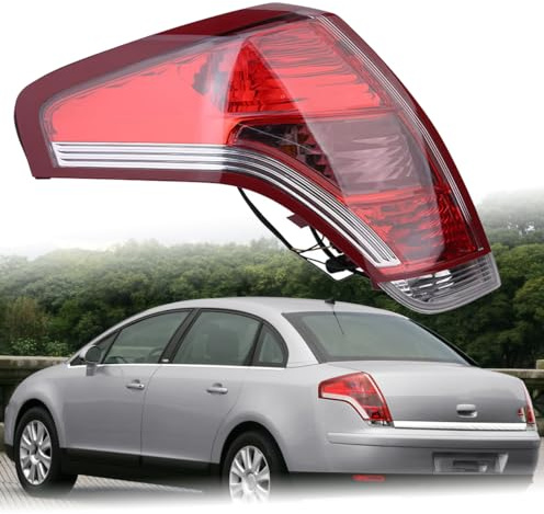 RUGPDA Rücklicht Heckleuchte für Citroen C4 Sedan B53 2006-2012, Auto Linke/Rechte Rückleuchten Rücklichter Hinten Ersatz,Main Driving Position