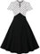 Wellwits Damenkleid mit Schlüssellochausschnitt, Schleife, Kragen, 1940er-Jahre-Kleid, Weiße Punkte, 50-52