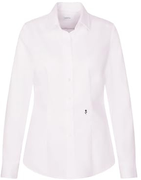 Seidensticker Damen Women Regular Longsleeve Cotton Bluse, Weiß(080662), 44 EU