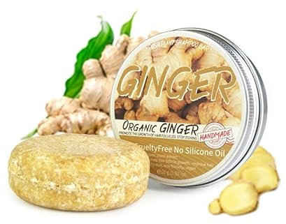 Lovelycat Savon d'huile essentielle de shampooing naturel savon de soins capillaires à base de plantes avec des huiles essentielles végétales aide à réduire la perte de cheveux (ginger)