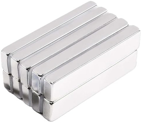 Neodym-Magnete extra stark 40x10x5mm - Rechteckig für Magnettafel, Kühlschrank, Whiteboard und Basteln - 10 Stück
