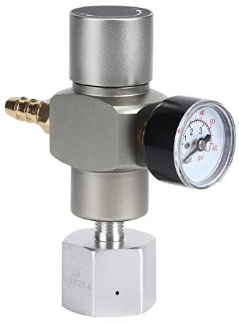 CO2-Druckregler Druckminderer, 2-in-1 CO2-Gasregler-Soda-Manometer CO2-Fass-Ladegerät CO2-Regler Mini-CO2-Gasregler Soda-Manometer Mini-Gasregler mit Adapter 3/8 Zoll auf TR21,4