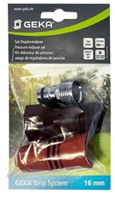 GEKA Drip Set Druckminderer (Reduziert den Wasserdruck, Stecker aus Metall) 17.0125.8, Schwarz