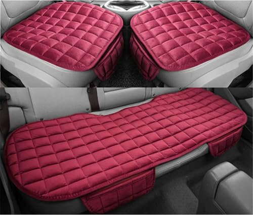 Auto Accessori Lupex Housse de siège 3 pièces universelle pour voiture | Protection de siège 2 avant et 1 arrière | Protector Comfort Automotive Coussin intérieur (rouge)