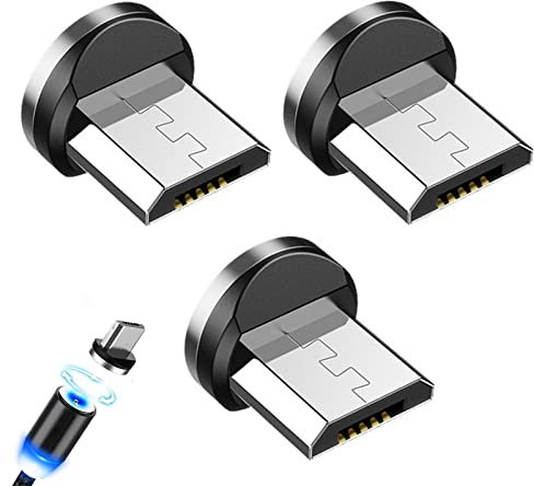 Adaptador Magnético Micro USB,Adaptador Magnético,3 Pack Conector Magnetico,Cargadores Imantados,Conector Iman,Cargador Imantado,Enchufe Magnético Par Cable De Carga Magnético,Adaptador Imantado
