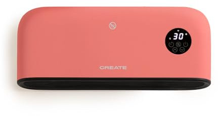 CREATE/WARM WALL PRO/Calefactor de pared o suelo con WiFi terracota/Control desde la app, hasta 20m², detección de ventanas abiertas, interruptor antivuelco, 3 modos, pantalla LCD, 2000W