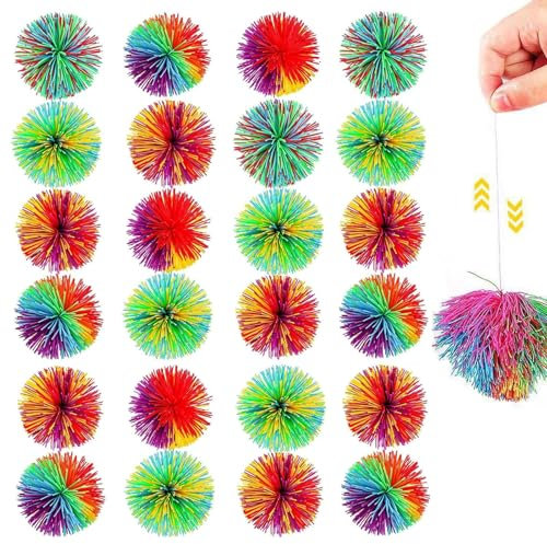PVFZXS 24 Stück Stringy Balls, Wuschelball, Stringy Balls, Mitgebsel Kindergeburtstag, Mitgebsel Kindergeburtstag 10 Jahre, Mitgebsel, Kindergeburtstags Mitgebsel, Sticky Balls (24)