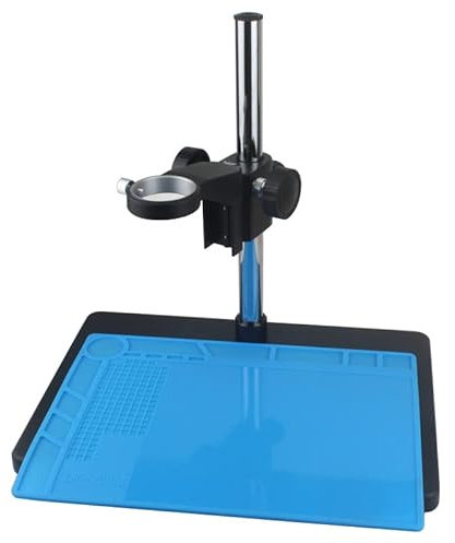 Big Size Heavy Duty Adjustable Boom Large Stereo Arm Table Stand 50mm Ring Holder For Lab Industry Microscope Camera (Black)